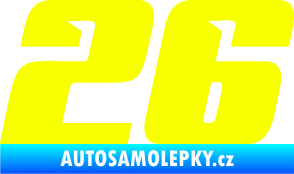 Samolepka Startovní číslo 26 typ 6 Fluorescentní žlutá