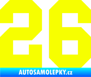 Samolepka Startovní číslo 26 Fluorescentní žlutá