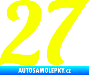 Samolepka Startovní číslo 27 typ 3 Fluorescentní žlutá