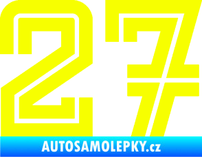Samolepka Startovní číslo 27 typ 7 Fluorescentní žlutá