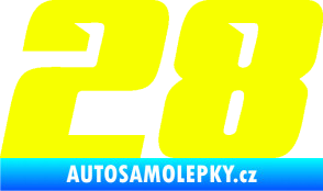 Samolepka Startovní číslo 28 typ 6 Fluorescentní žlutá