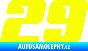 Samolepka Startovní číslo 29 typ 6 Fluorescentní žlutá