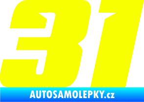 Samolepka Startovní číslo 31 typ 6 Fluorescentní žlutá