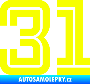 Samolepka Startovní číslo 31 typ 7 Fluorescentní žlutá