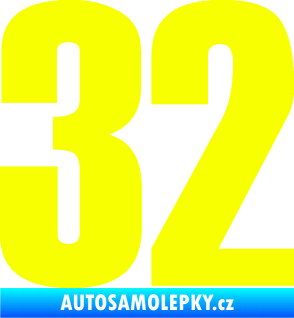 Samolepka Startovní číslo 32 typ 2     Fluorescentní žlutá