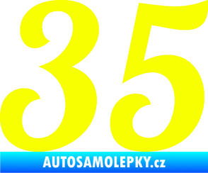 Samolepka Startovní číslo 35 typ 3 Fluorescentní žlutá