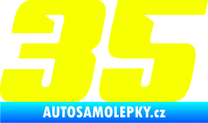 Samolepka Startovní číslo 35 typ 6 Fluorescentní žlutá