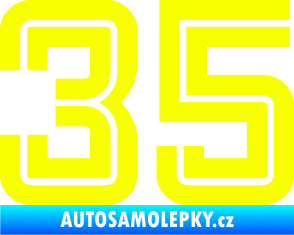 Samolepka Startovní číslo 35 typ 7 Fluorescentní žlutá