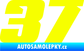 Samolepka Startovní číslo 37 typ 6 Fluorescentní žlutá