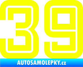 Samolepka Startovní číslo 39 typ 7 Fluorescentní žlutá