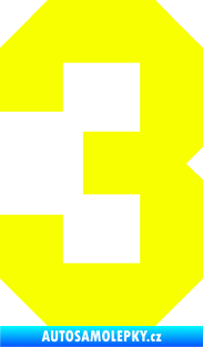 Samolepka Startovní číslo 3 Fluorescentní žlutá