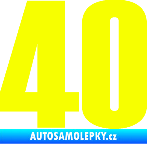 Samolepka Startovní číslo 40 typ 2     Fluorescentní žlutá