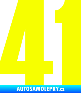 Samolepka Startovní číslo 41 typ 2     Fluorescentní žlutá