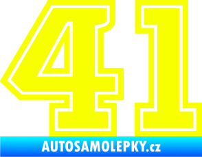 Samolepka Startovní číslo 41 typ 5 Fluorescentní žlutá
