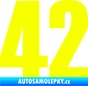 Samolepka Startovní číslo 42 typ 2    Fluorescentní žlutá