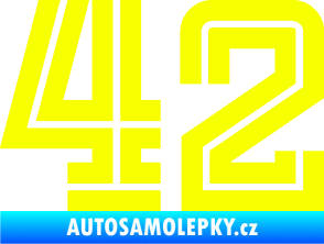 Samolepka Startovní číslo 42 typ 7 Fluorescentní žlutá