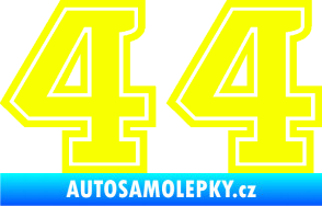 Samolepka Startovní číslo 44 typ 5 Fluorescentní žlutá