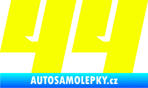 Samolepka Startovní číslo 44 typ 6 Fluorescentní žlutá