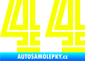 Samolepka Startovní číslo 44 typ 7 Fluorescentní žlutá