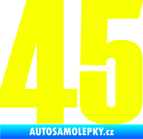 Samolepka Startovní číslo 45 typ 2      Fluorescentní žlutá