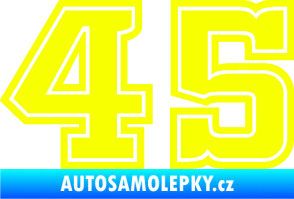 Samolepka Startovní číslo 45 typ 5 Fluorescentní žlutá
