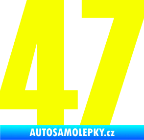 Samolepka Startovní číslo 47 typ 2       Fluorescentní žlutá