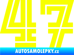 Samolepka Startovní číslo 47 typ 7 Fluorescentní žlutá