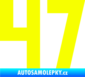 Samolepka Startovní číslo 47 Fluorescentní žlutá