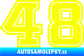 Samolepka Startovní číslo 48 typ 5 Fluorescentní žlutá