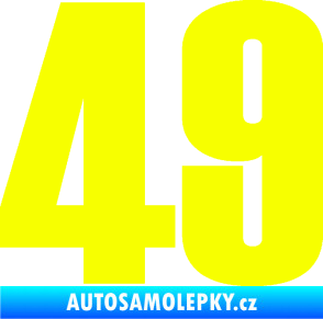 Samolepka Startovní číslo 49 typ 2      Fluorescentní žlutá