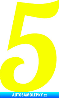 Samolepka Startovní číslo 5 typ 3 Fluorescentní žlutá
