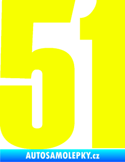 Samolepka Startovní číslo 51 typ 2 Fluorescentní žlutá