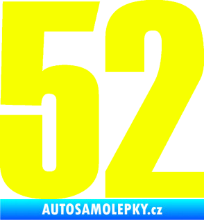 Samolepka Startovní číslo 52 typ 2  Fluorescentní žlutá