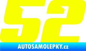 Samolepka Startovní číslo 52 typ 6 Fluorescentní žlutá