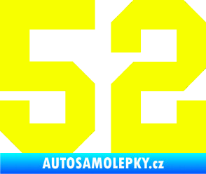 Samolepka Startovní číslo 52 Fluorescentní žlutá