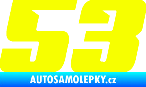 Samolepka Startovní číslo 53 typ 6 Fluorescentní žlutá