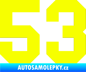 Samolepka Startovní číslo 53 Fluorescentní žlutá