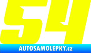 Samolepka Startovní číslo 54 typ 6 Fluorescentní žlutá