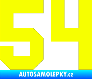 Samolepka Startovní číslo 54 Fluorescentní žlutá