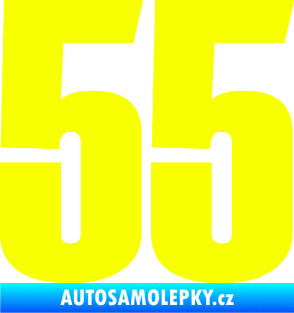 Samolepka Startovní číslo 55 typ 2   Fluorescentní žlutá