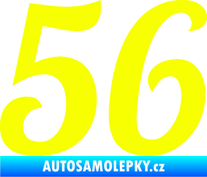 Samolepka Startovní číslo 56 typ 3 Fluorescentní žlutá