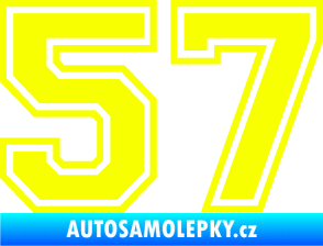 Samolepka Startovní číslo 57 typ 4 Fluorescentní žlutá
