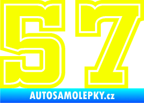 Samolepka Startovní číslo 57 typ 5 Fluorescentní žlutá