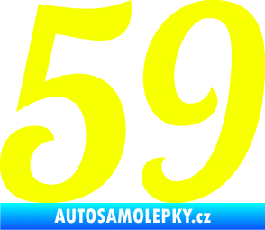 Samolepka Startovní číslo 59 typ 3 Fluorescentní žlutá