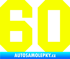 Samolepka Startovní číslo 60 Fluorescentní žlutá