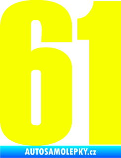 Samolepka Startovní číslo 61 typ 2 Fluorescentní žlutá