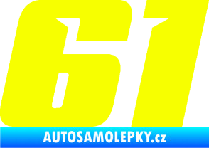 Samolepka Startovní číslo 61 typ 6 Fluorescentní žlutá