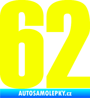 Samolepka Startovní číslo 62 typ 2  Fluorescentní žlutá