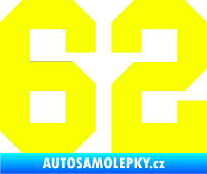 Samolepka Startovní číslo 62 Fluorescentní žlutá