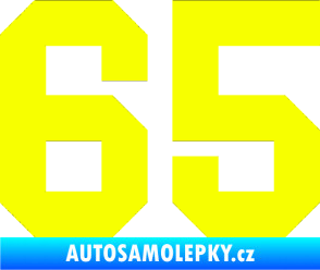 Samolepka Startovní číslo 65 Fluorescentní žlutá
